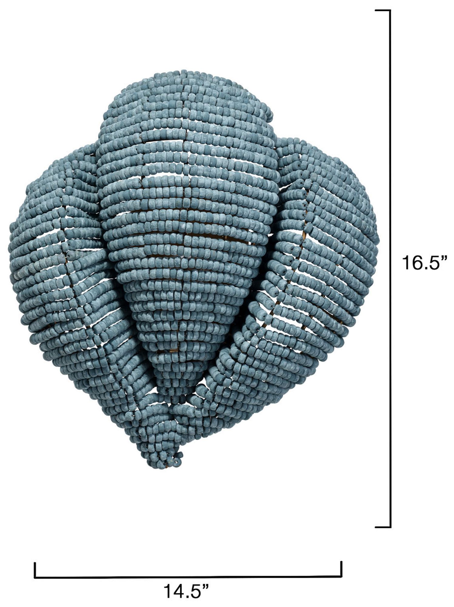 Image 3 Jamie Young Anguilla1-Light Wood Beaded Wall Sconce 16.5" in Blue more views