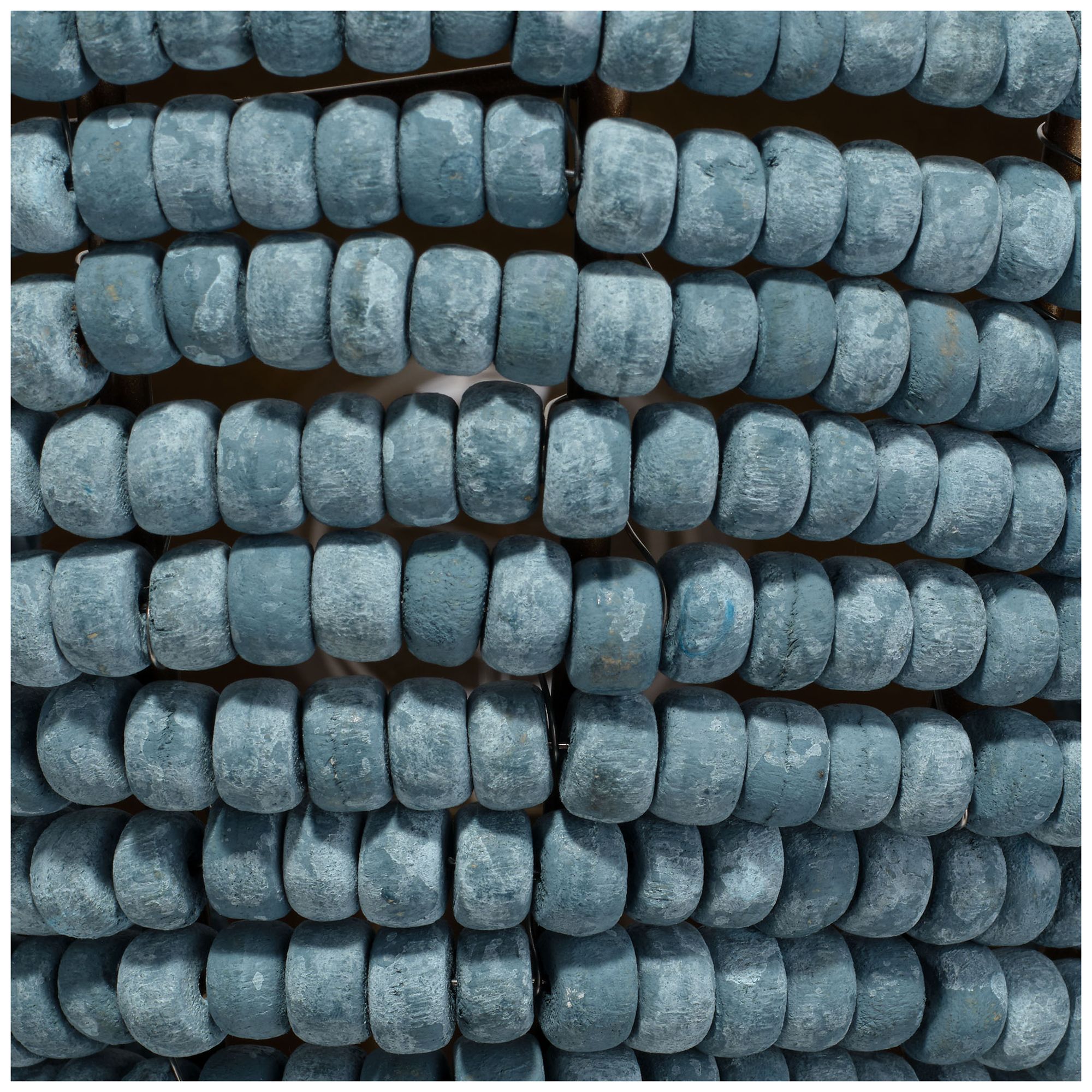 Image 4 Jamie Young Anguilla1-Light Wood Beaded Wall Sconce 16.5" in Blue more views