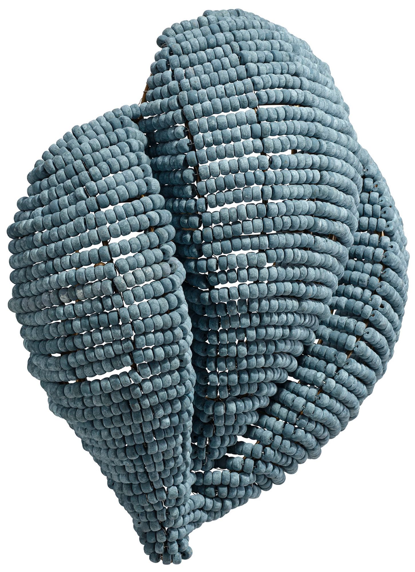 Image 6 Jamie Young Anguilla1-Light Wood Beaded Wall Sconce 16.5" in Blue more views