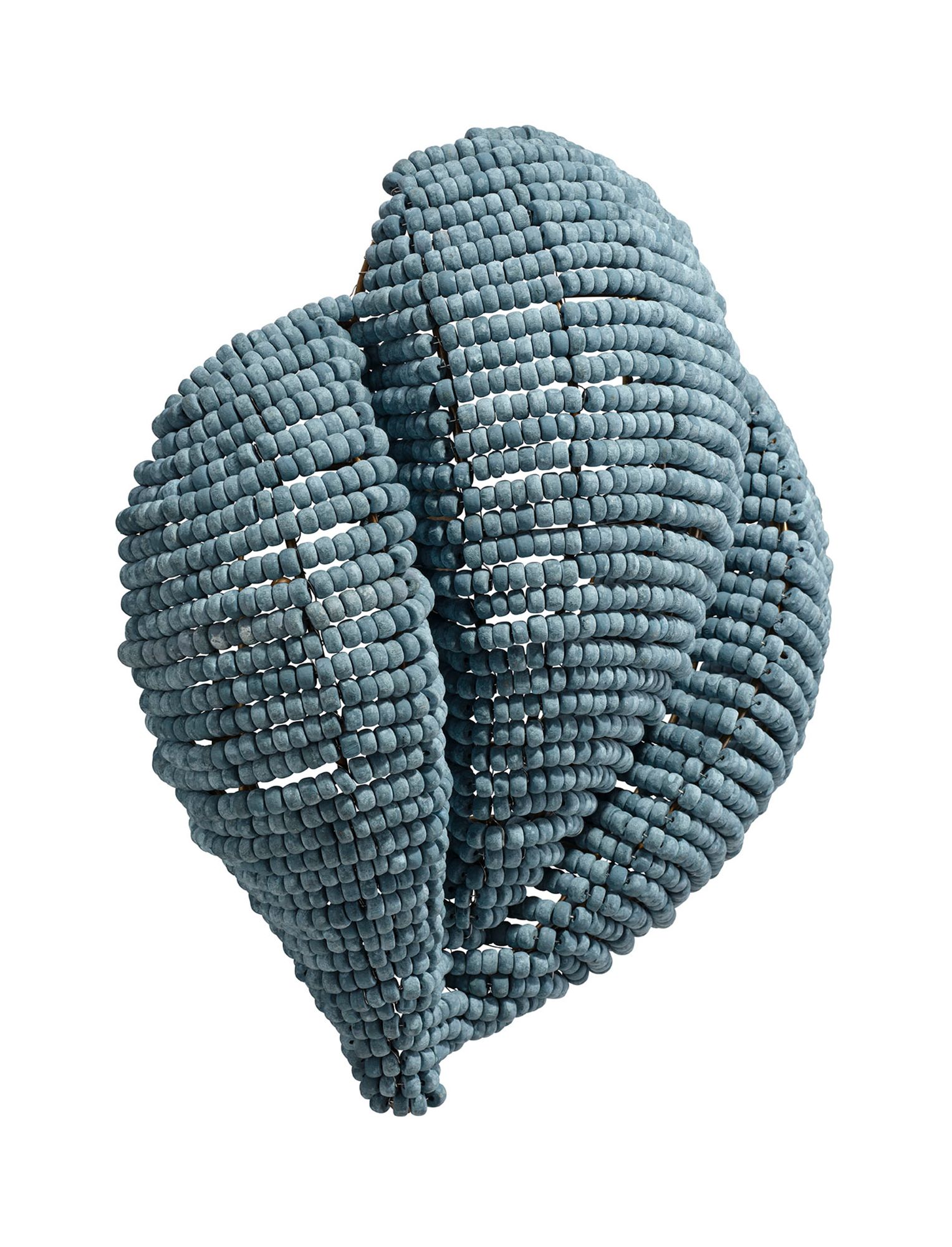 Image 6 Jamie Young Anguilla1-Light Wood Beaded Wall Sconce 16.5" in Blue more views
