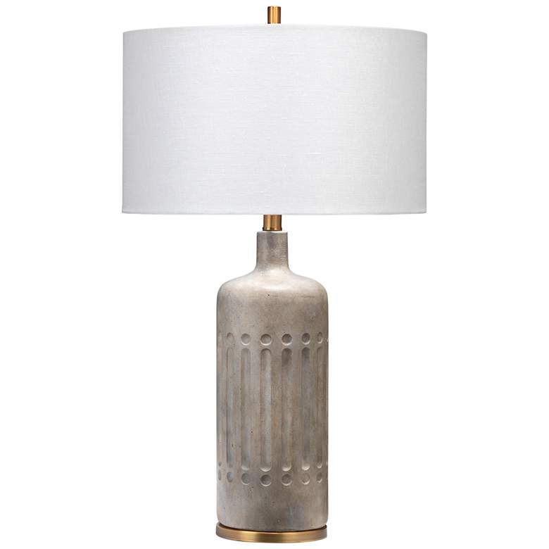 Image 2 Jamie Young Annex Textured Gray Cement Table Lamp