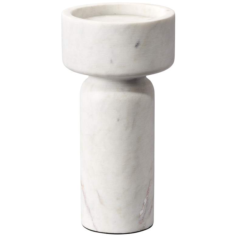Image 1 Jamie Young Apollo White Marble Pillar Candle Holder