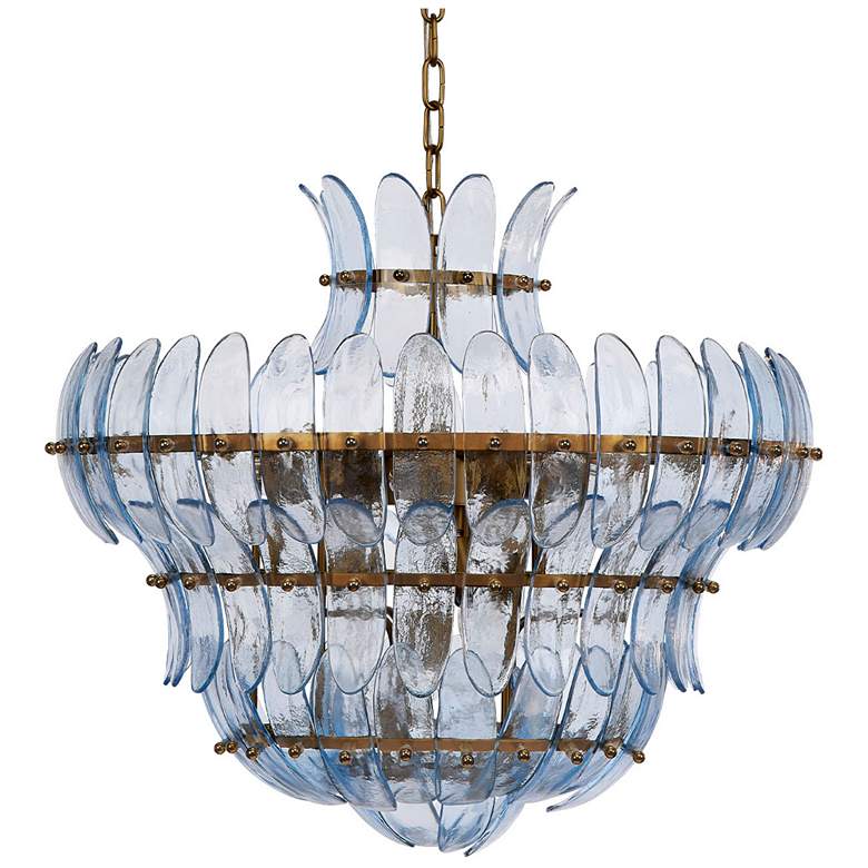 Image 2 Jamie Young Arcade 10-Light Blown Glass Chandelier, Blue