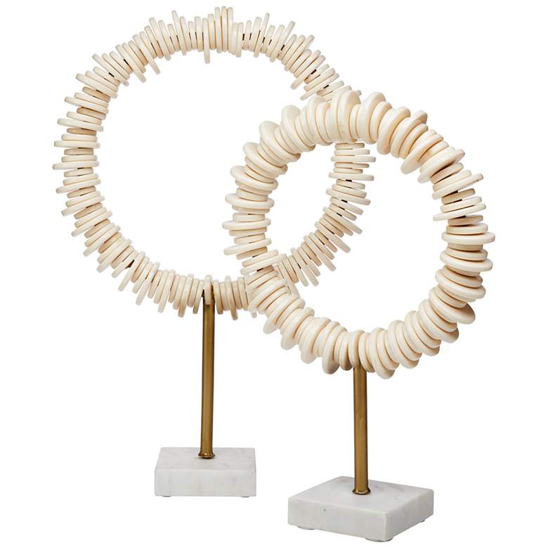 Jamie Young Arena Ring Cream Sculptures Set of 2