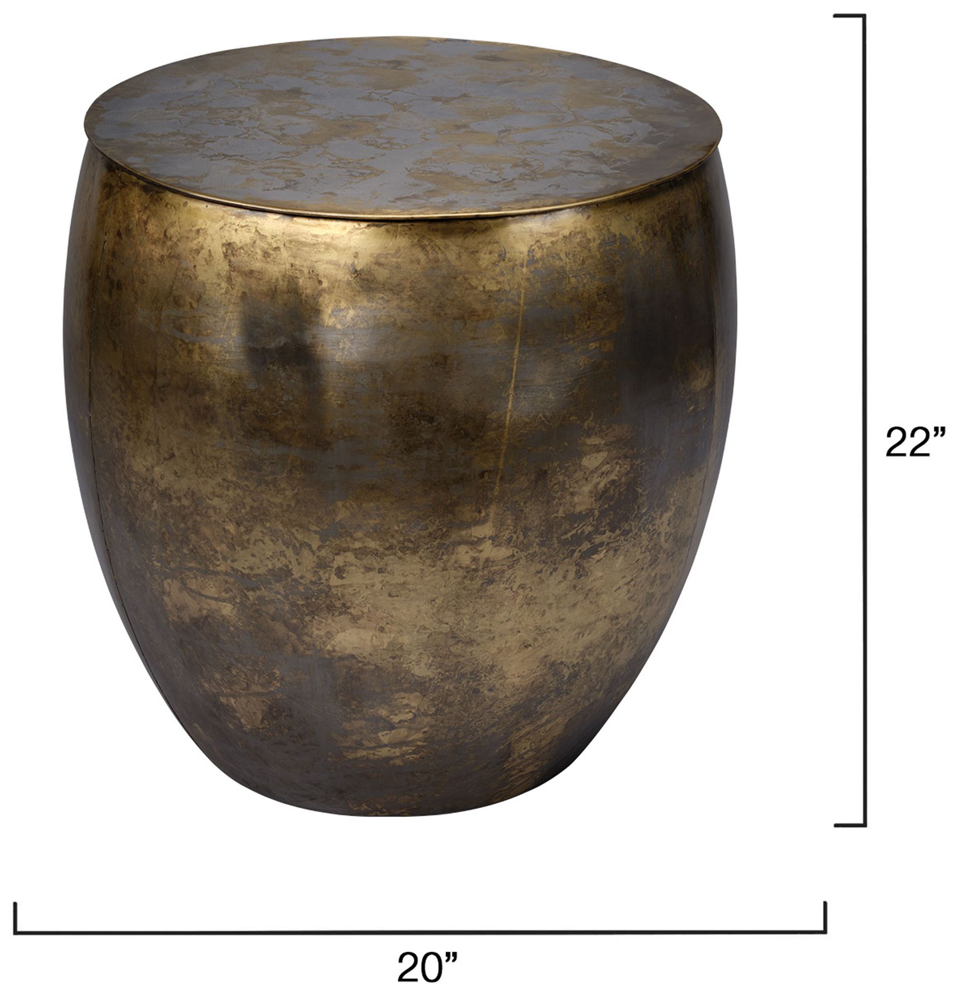 Image 3 Jamie Young Ares Iron Side Table 22" in Antique Brass more views