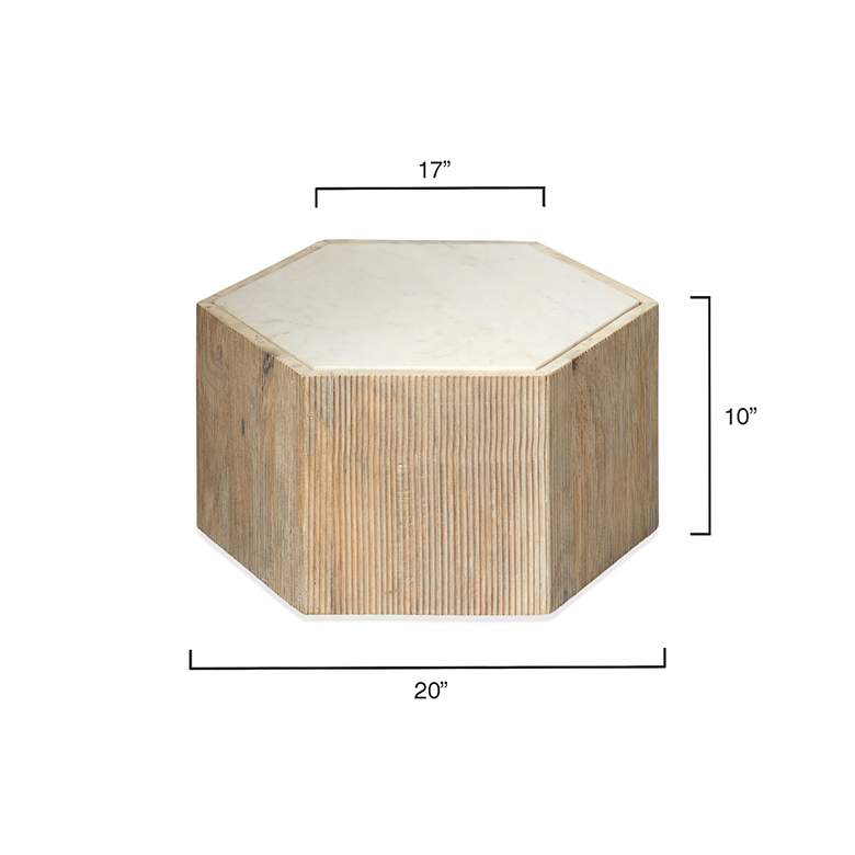 Image 4 Jamie Young Argan 10" High Natural Wood Hexagon Table more views