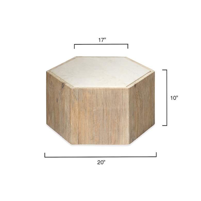 Image 4 Jamie Young Argan 10 inch High Natural Wood Hexagon Table more views