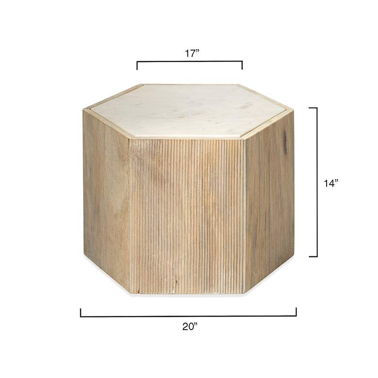 Image 4 Jamie Young Argan 14" High Natural Wood Hexagon Table more views