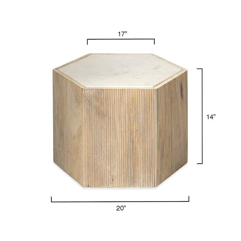 Image 4 Jamie Young Argan 14 inch High Natural Wood Hexagon Table more views