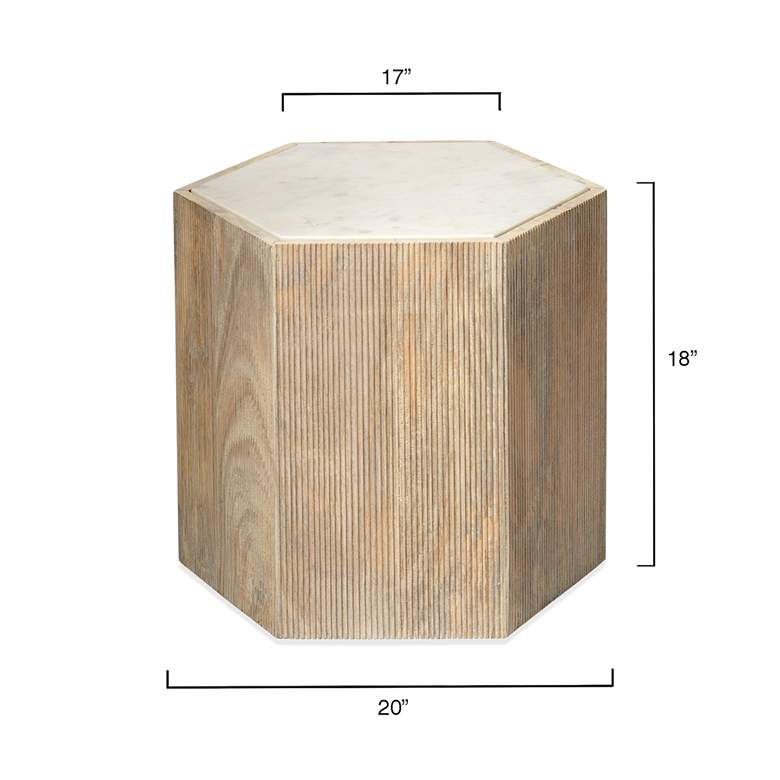 Image 4 Jamie Young Argan 18" High Natural Wood Hexagon Table more views