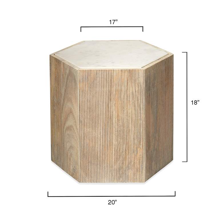 Image 4 Jamie Young Argan 18 inch High Natural Wood Hexagon Table more views