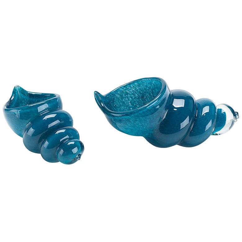 Jamie Young Ariel Dark Blue Glass Shell Figurines Set of 2