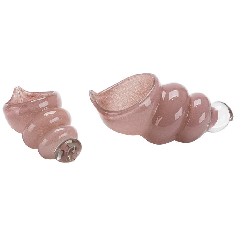 Jamie Young Ariel Pink Glass Shell Figurines Set of 2