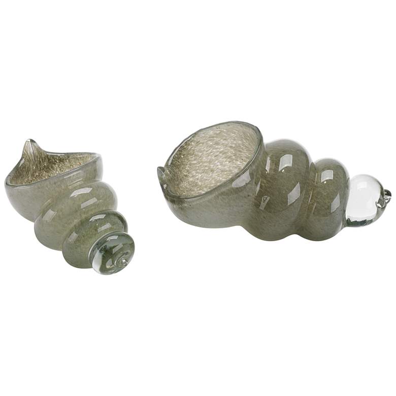Image 1 Jamie Young Ariel Warm Gray Glass Shell Figurines Set of 2