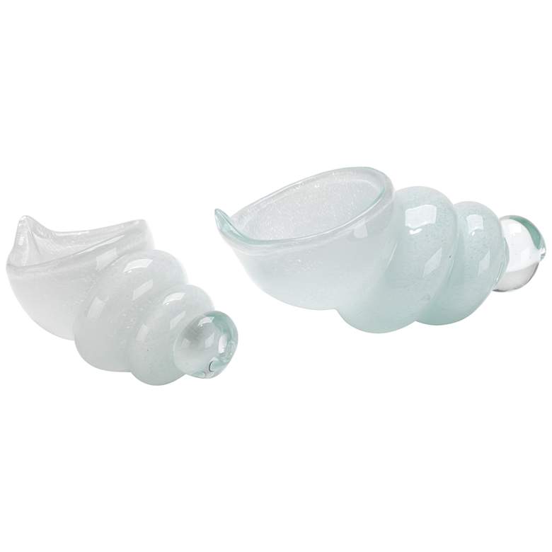 Jamie Young Ariel White Glass Shell Figurines Set of 2