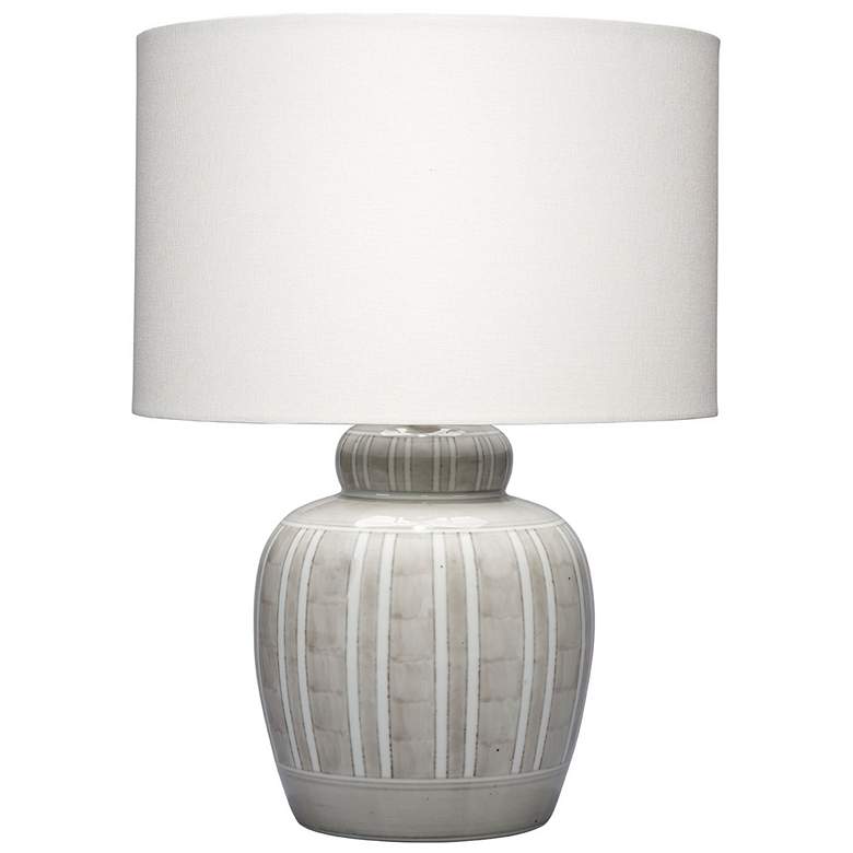 Image 1 Jamie Young Arthur Ceramic Table Lamp with Linen Shade, Grey
