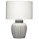 Jamie Young Arthur Ceramic Table Lamp with Linen Shade, Grey