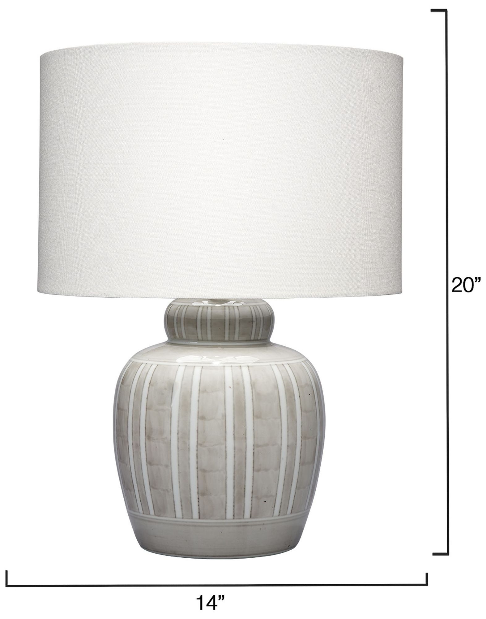 Image 3 Jamie Young Arthur Ceramic Table Lamp with Linen Shade, Grey more views