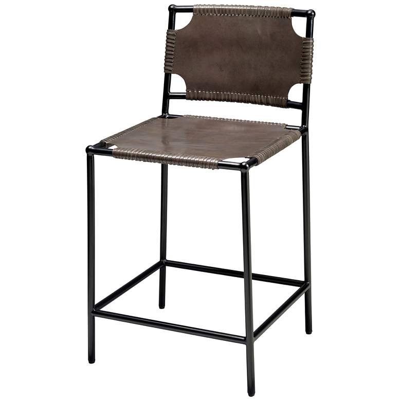 Image 1 Jamie Young Asher Leather 24" Counter Stool in Brown