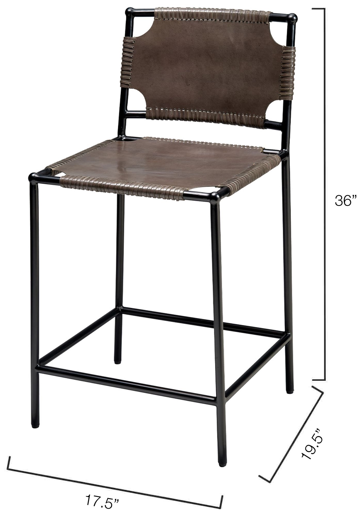 Image 2 Jamie Young Asher Leather 24" Counter Stool in Brown more views