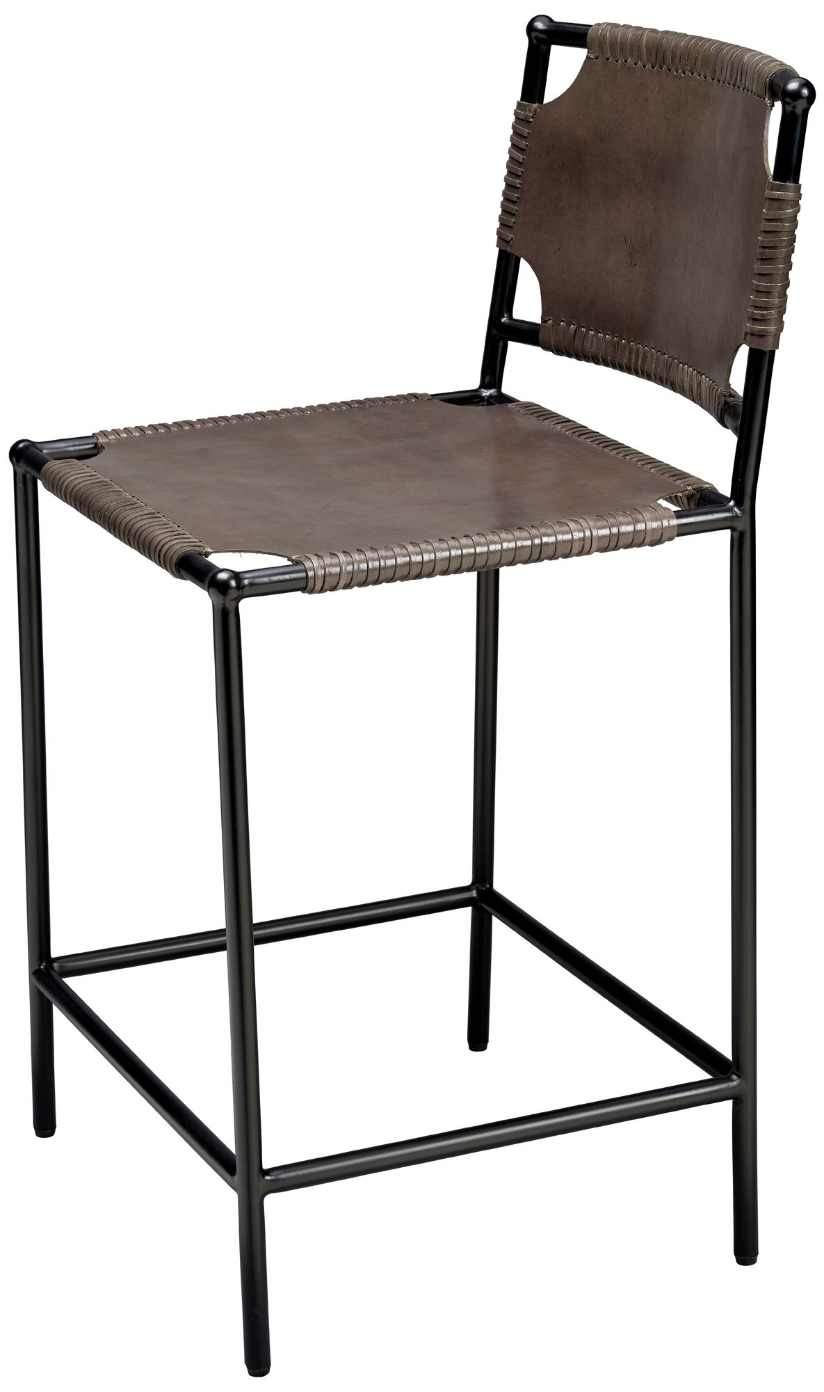Image 4 Jamie Young Asher Leather 24" Counter Stool in Brown more views