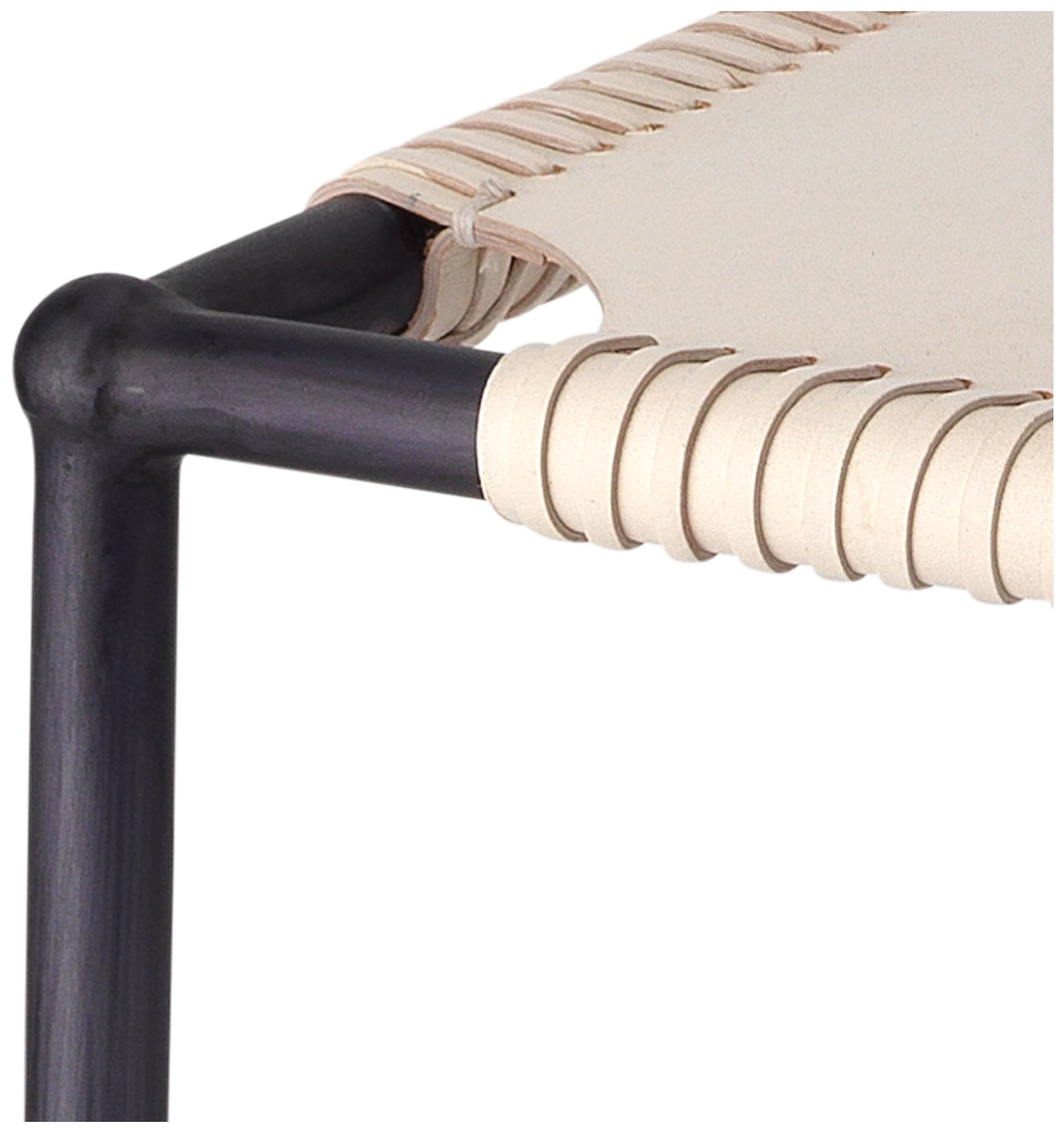 Image 2 Jamie Young Asher Leather 24" Counter Stool in White more views