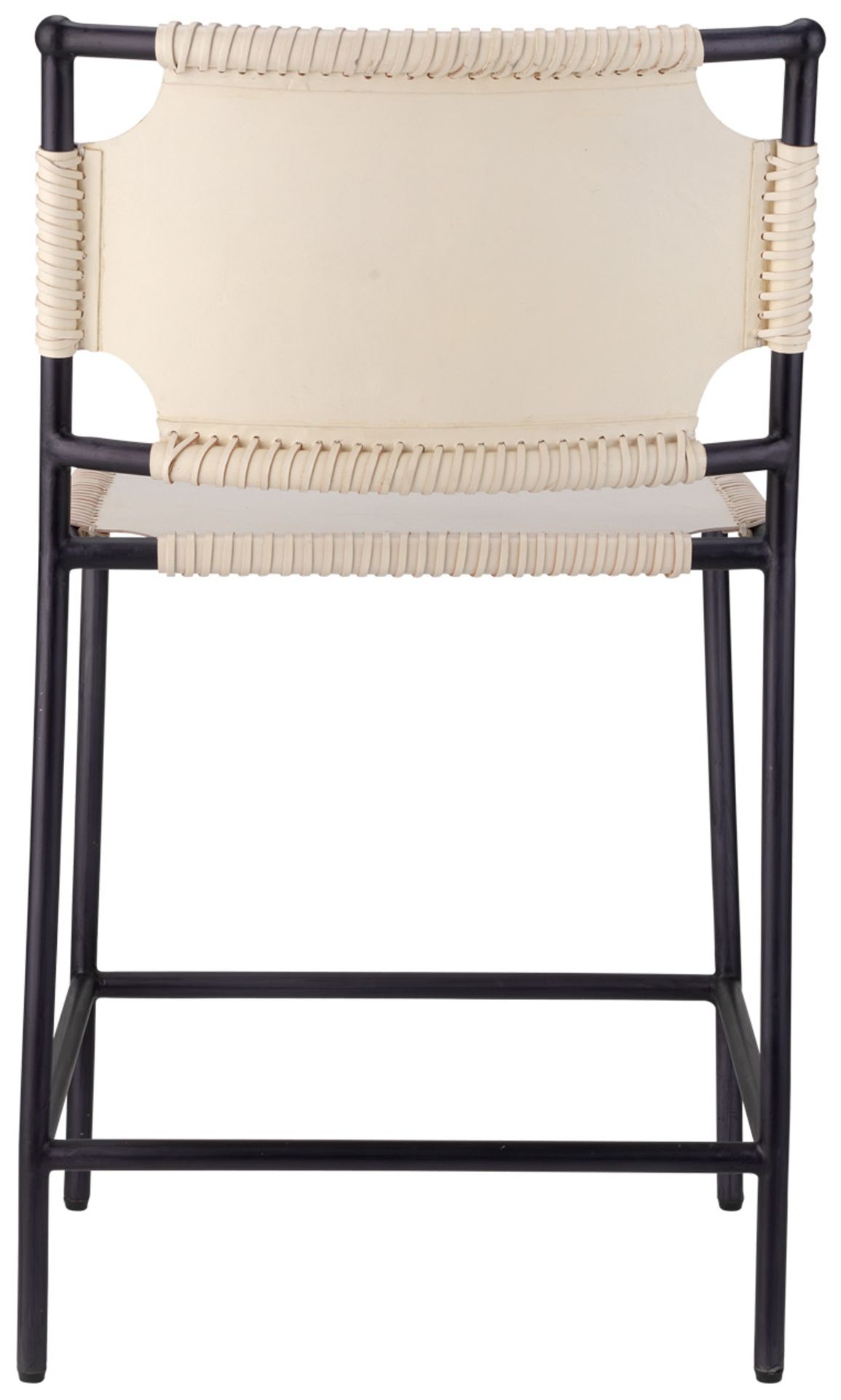 Image 3 Jamie Young Asher Leather 24" Counter Stool in White more views