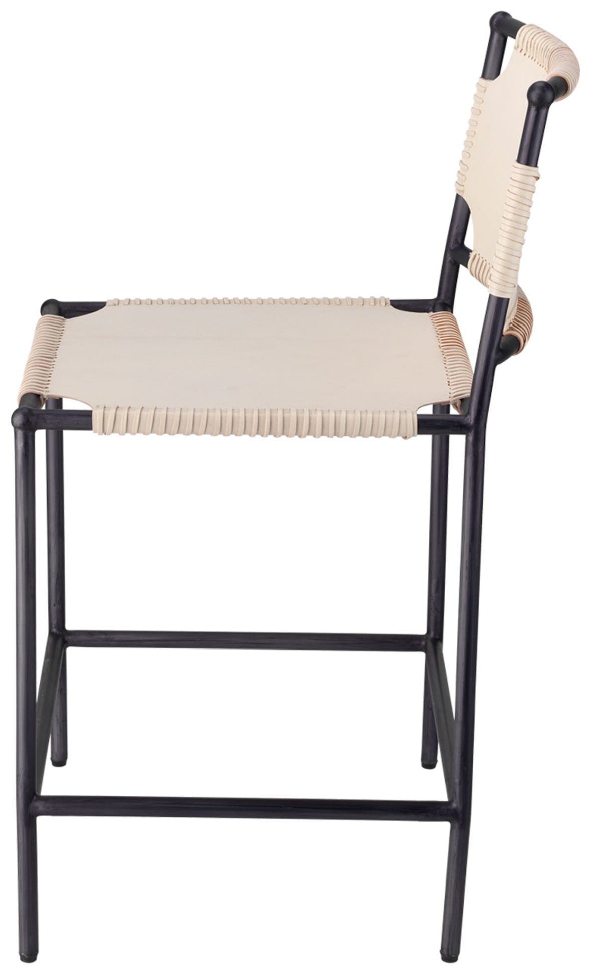 Image 4 Jamie Young Asher Leather 24" Counter Stool in White more views