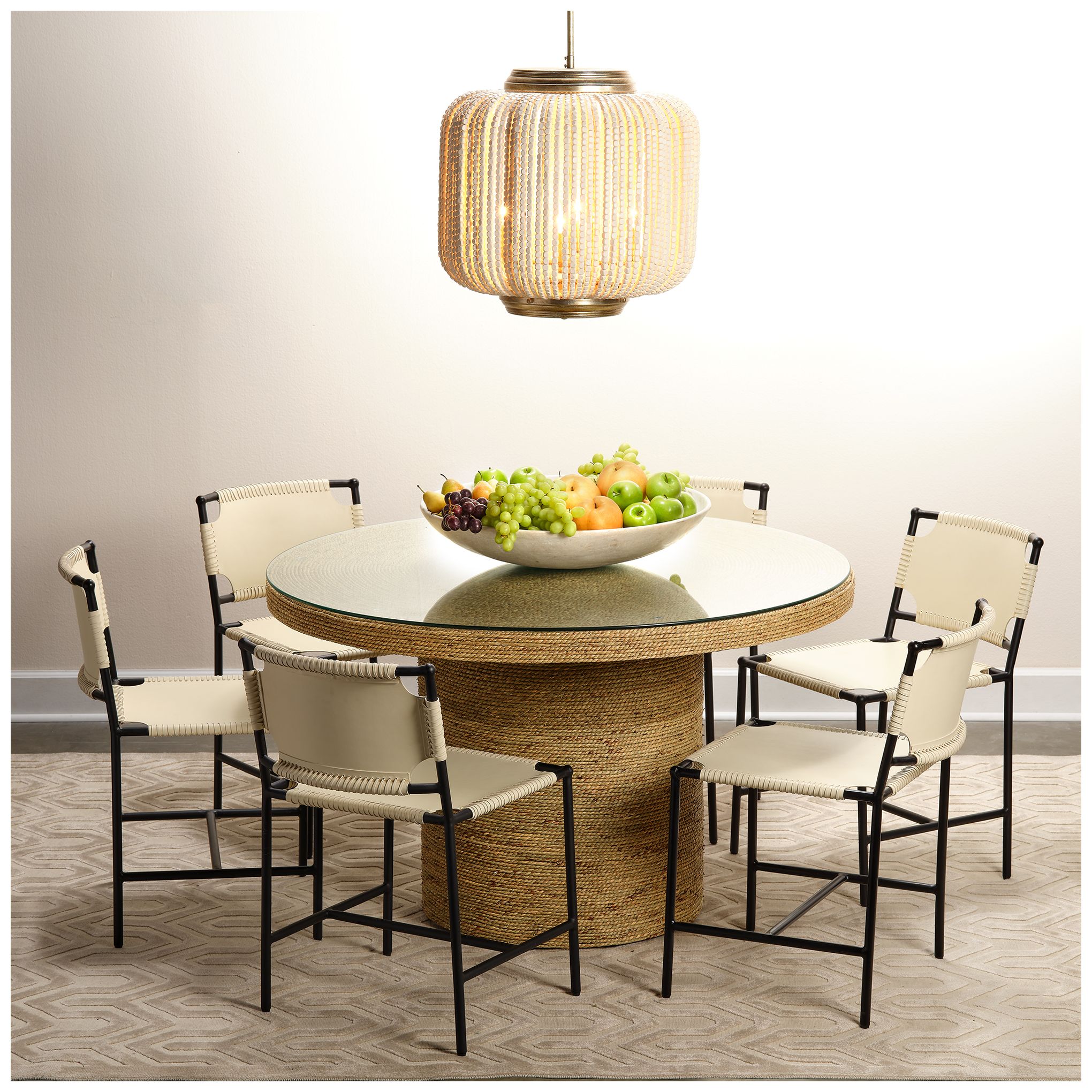 Image 5 Jamie Young Asher Leather 24" Counter Stool in White more views