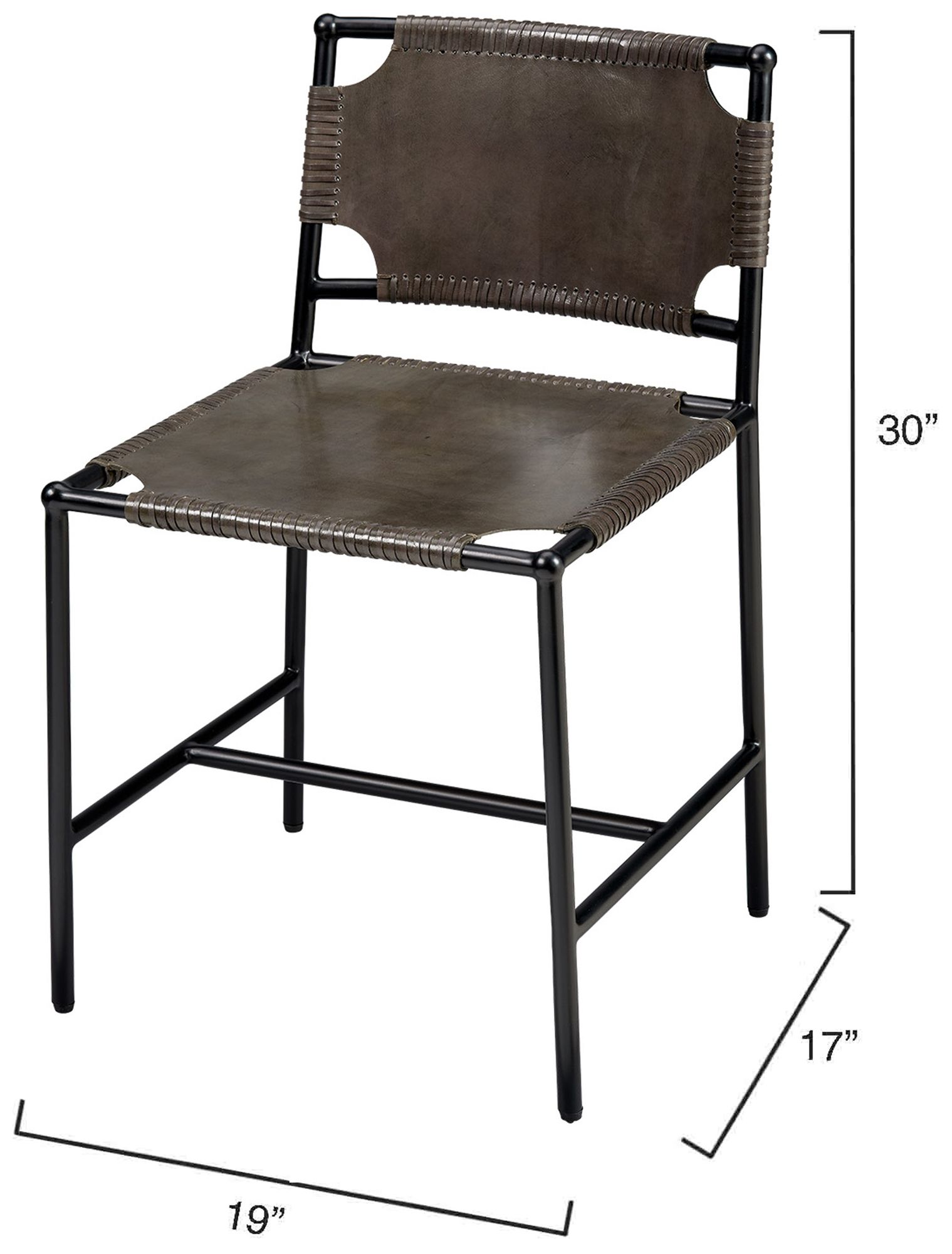 Image 3 Jamie Young Asher Leather Dining Chair in Brown more views