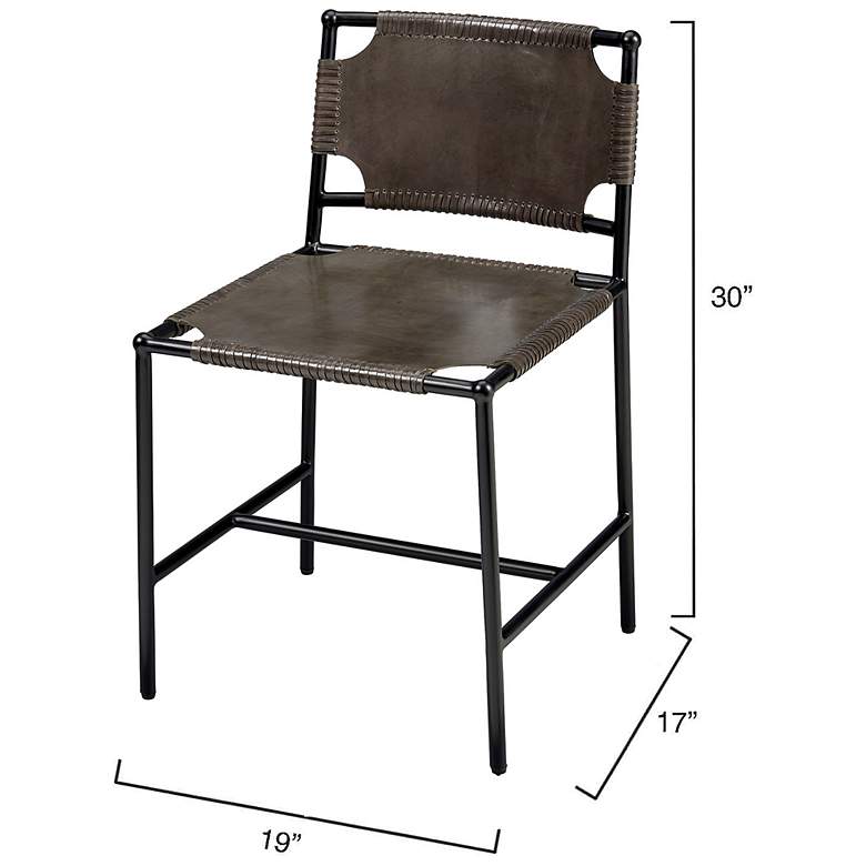 Image 3 Jamie Young Asher Leather Dining Chair in Brown more views