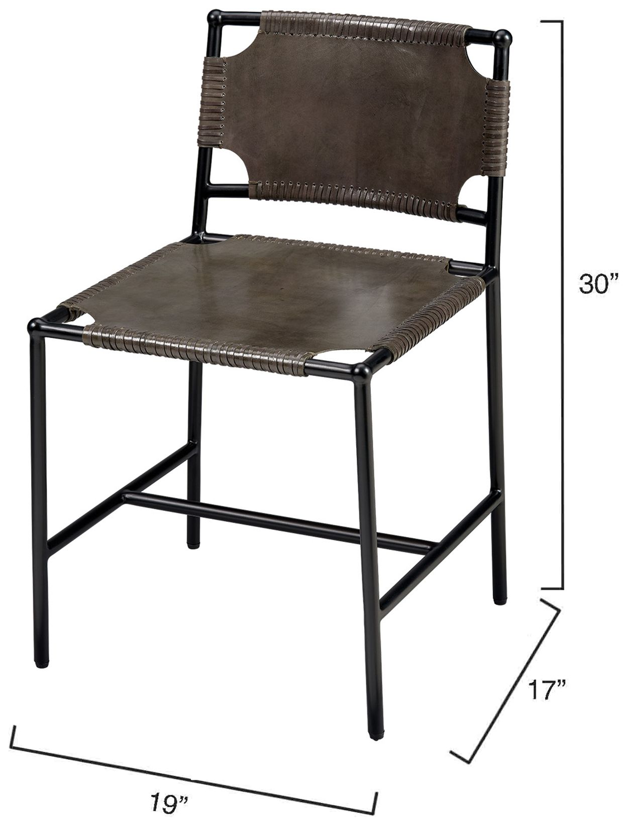 Image 7 Jamie Young Asher Leather Dining Chair in Brown more views