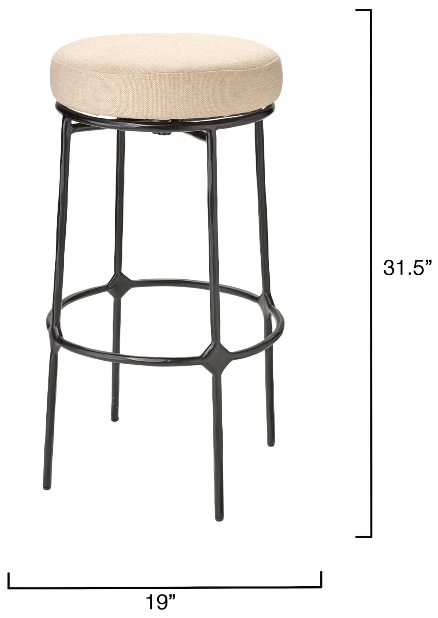 Image 2 Jamie Young Asteria Iron Bar Stool 31" in Black more views