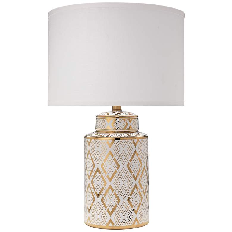 Image 1 Jamie Young Astrid Gold and White Ceramic Table Lamp
