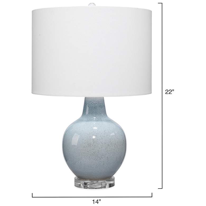 Image 3 Jamie Young Aubrey Blue Ceramic Table Lamp with Cotton Shade more views