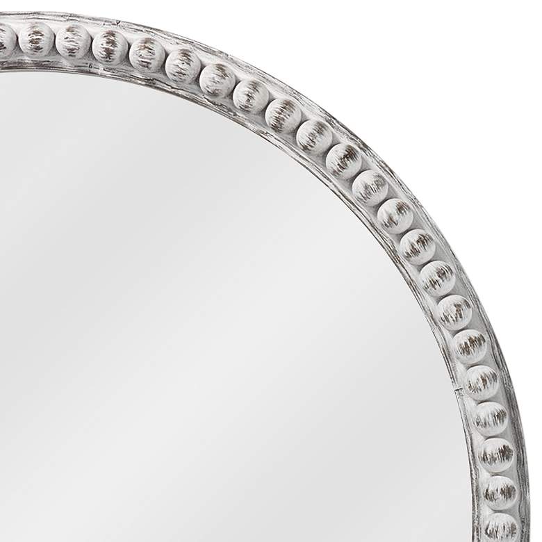 Image 3 Jamie Young Audrey White Wood Beaded 30" Round Wall Mirror more views