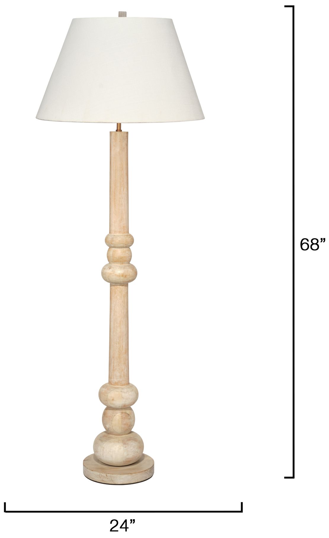 Image 2 Jamie Young Augustine Wood Floor Lamp 68" in Off-White more views