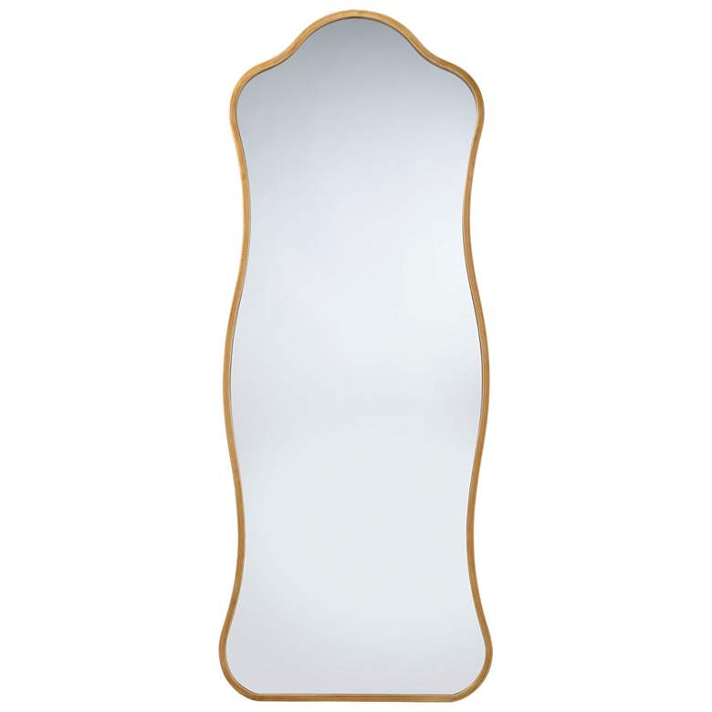 Image 1 Jamie Young Aurora Wavy Iron Floor Mirror, Antique Brass