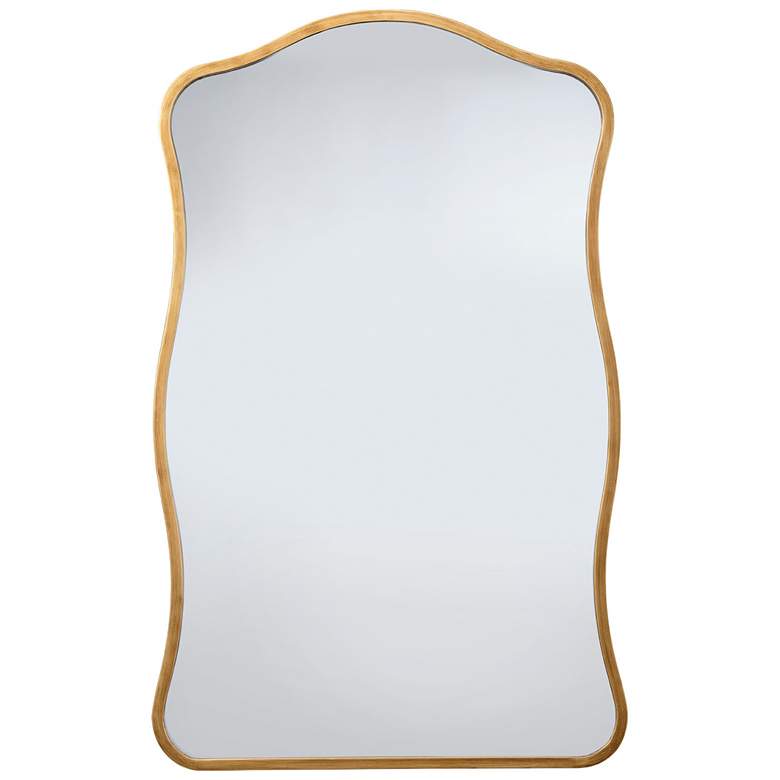 Image 1 Jamie Young Aurora Wavy Iron Wall Mirror, Antique Brass