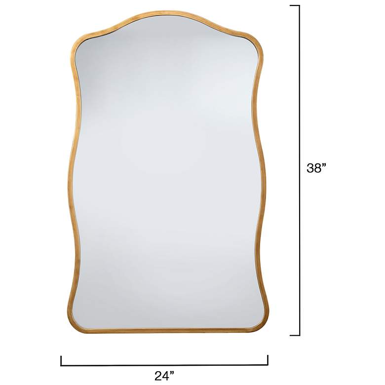 Image 3 Jamie Young Aurora Wavy Iron Wall Mirror, Antique Brass more views