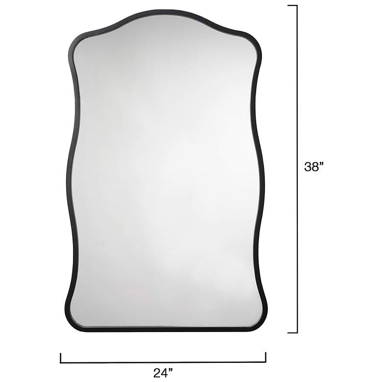 Image 3 Jamie Young Aurora Wavy Iron Wall Mirror, Black more views