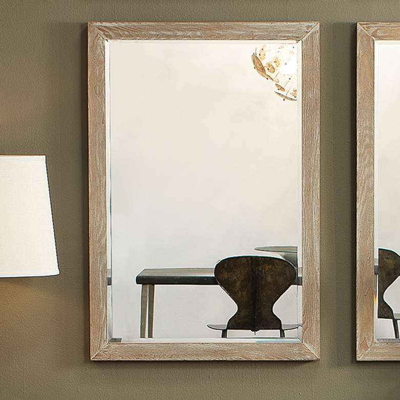 Image 1 Jamie Young Austere Gray Washed Wood 26 inch x 38 inch Wall Mirror