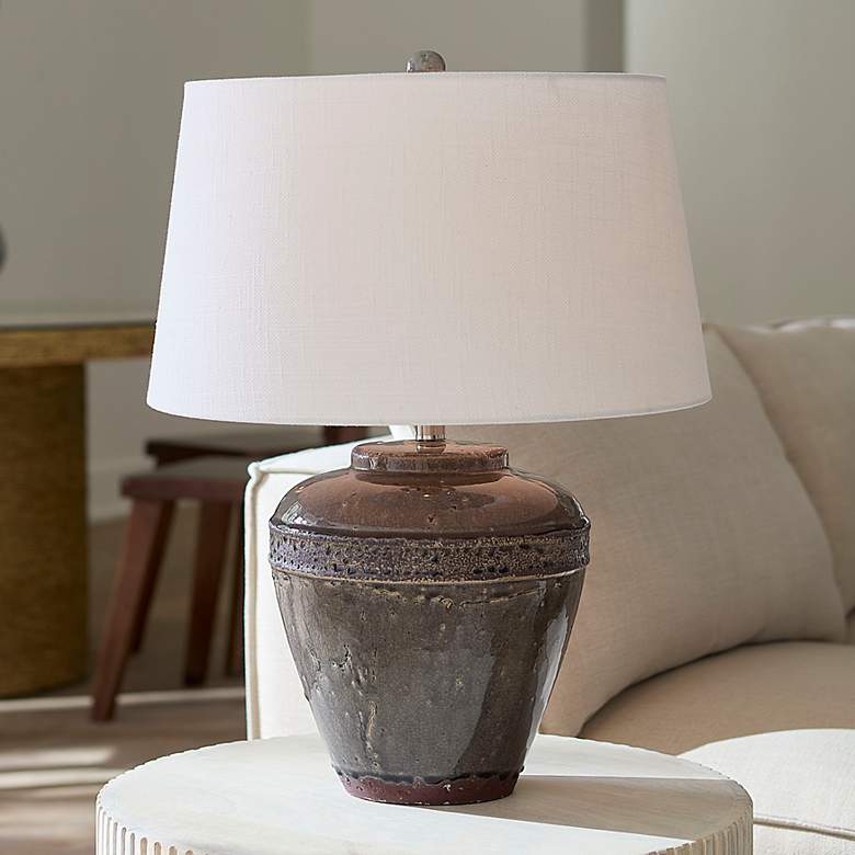 Image 1 Jamie Young Avondale Ceramic Table Lamp with Linen Shade