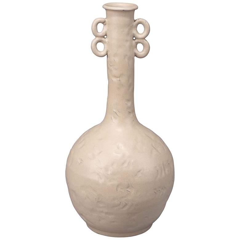 Jamie Young Babar 13 3/4&quot; High Beige Ceramic Decorative Vase