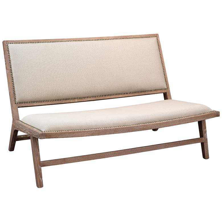 Image 1 Jamie Young Baldwin Gray Washed Ash Wood Settee