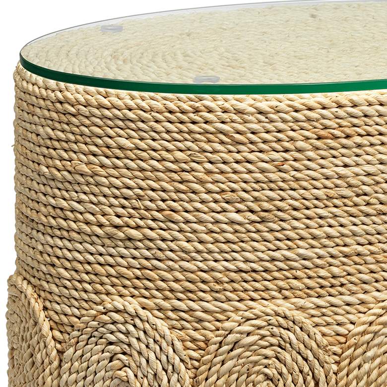 Image 3 Jamie Young Barbados 20 inch Wide Oval Corn Straw Rope Side Table more views