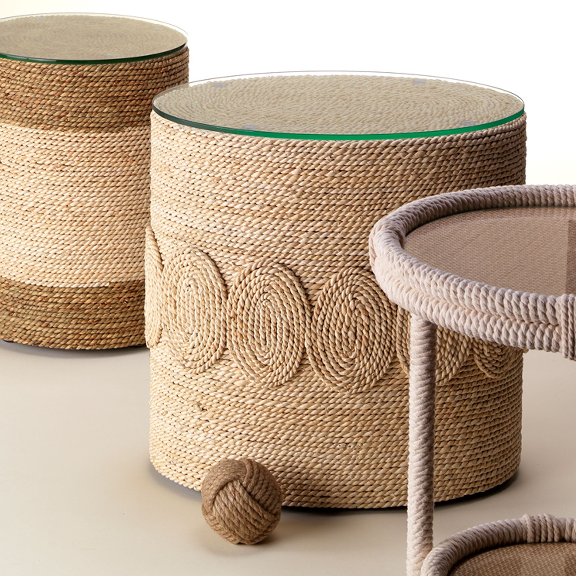 Image 6 Jamie Young Barbados 20" Wide Oval Corn Straw Rope Side Table more views