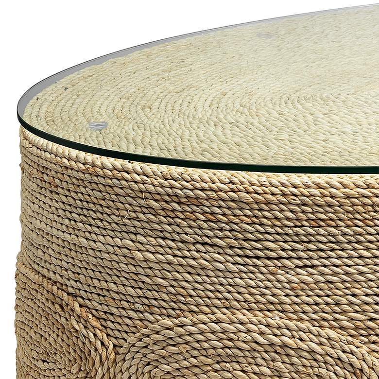 Image 3 Jamie Young Barbados 50" Wide Oval Corn Straw Rope Coffee Table more views