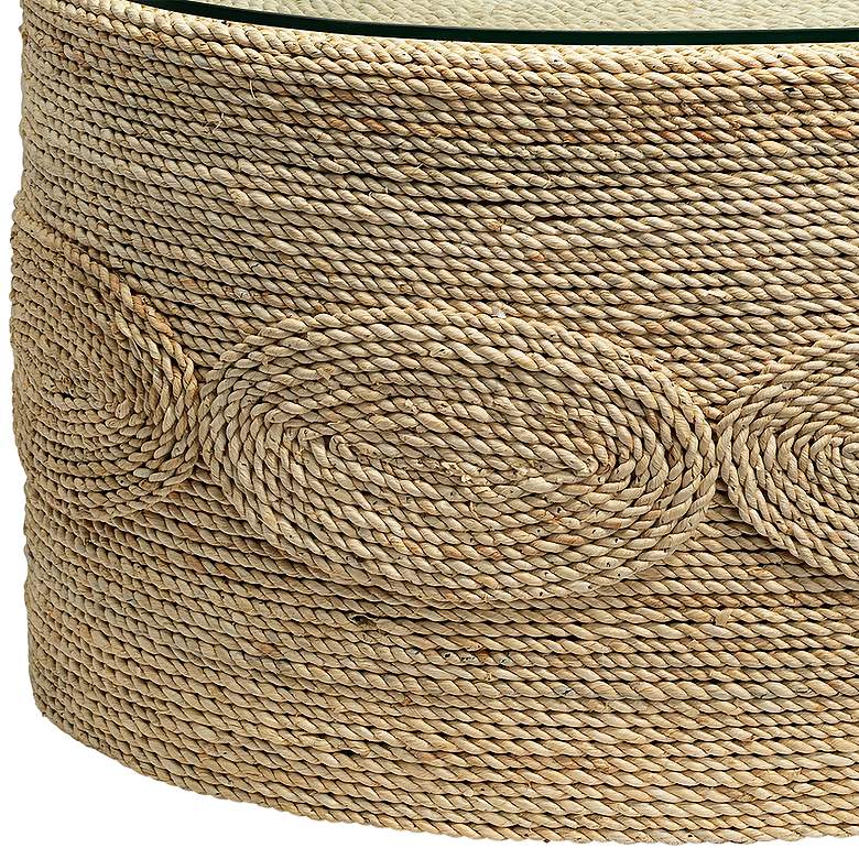 Image 4 Jamie Young Barbados 50" Wide Oval Corn Straw Rope Coffee Table more views