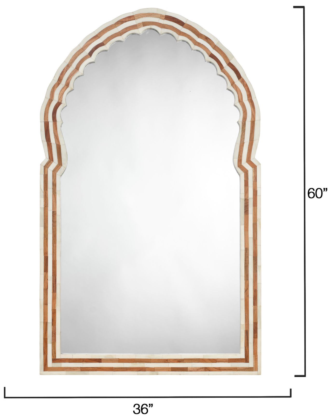 Image 7 Jamie Young Bardot 60" Wood & Buffalo Bone Arch Wall Mirror more views